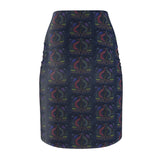 Beadwork Otters Print Women's Pencil Skirt