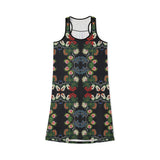 Floral Roses Beadwork Print Women's Racerback Dress