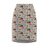 Eastern Woodlands Floral Beige Women's Pencil Skirt