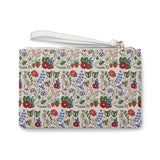 Eastern Woodlands Floral Beige Clutch Bag