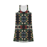 Floral Roses Beadwork Print Women's Racerback Dress