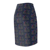 Beadwork Otters Print Women's Pencil Skirt