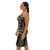 Floral Roses Beadwork Print Women's Racerback Dress