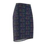 Beadwork Otters Print Women's Pencil Skirt
