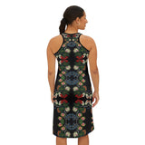 Floral Roses Beadwork Print Women's Racerback Dress