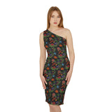 Eastern Woodlands Floral Beadwork Harvest Print Shoulder Dress
