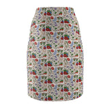 Eastern Woodlands Floral Beige Women's Pencil Skirt