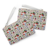 Eastern Woodlands Floral Beige Clutch Bag