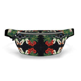 Eastern Woodlands Floral Roses and Fruit Beadwork Print Fanny Pack