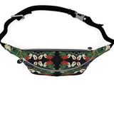 Eastern Woodlands Floral Roses and Fruit Beadwork Print Fanny Pack