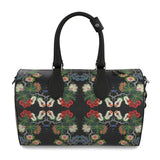 Eastern Woodlands Floral Leather Beadwork Print Duffle bag