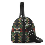 Eastern Woodlands Floral Leather Beadwork Print Duffle bag