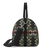 Eastern Woodlands Floral Leather Beadwork Print Duffle bag