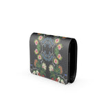 Eastern Woodlands Floral Roses and Fruit Beadwork Print Small Leather Foldover Purse