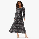 Wabanaki Double Curve - Women's Long-Sleeve Dress