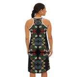 Floral Roses Beadwork Print Women's Racerback Dress