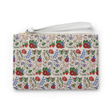Eastern Woodlands Floral Beige Clutch Bag