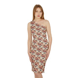 Bright Cree Fish Indigenous Design Shoulder Dress