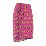Women Warrior Print Pink Women's Pencil Skirt