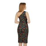 Eastern Woodlands Floral Beadwork Harvest Print Shoulder Dress