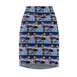 Fish & Loon Indigenous Design Women's Pencil Skirt  Cree - Algonquin - Native American
