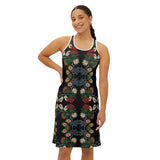 Floral Roses Beadwork Print Women's Racerback Dress