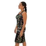 Floral Roses Beadwork Print Women's Racerback Dress