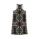 Floral Roses Beadwork Print Women's Racerback Dress