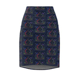 Beadwork Otters Print Women's Pencil Skirt