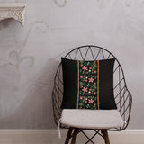 Black Eastern Woodlands Floral Premium Pillow