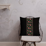 Black Eastern Woodlands Floral Premium Pillow