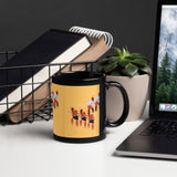 Indigenous Stickball Black Glossy Mug