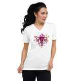 Eastern Woodlands Style Floral Uterus - Short Sleeve V-Neck T-Shirt
