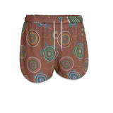 Beadwork Turtle Island - Earth Tones - Premium Women's Running Shorts
