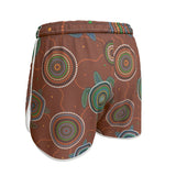 Beadwork Turtle Island - Earth Tones - Premium Women's Running Shorts