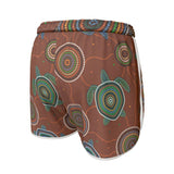 Beadwork Turtle Island - Earth Tones - Premium Women's Running Shorts