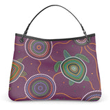 Beadwork Turtle Island - Elderberry Seas - "Chief's Wifey" - Talbot Leather Slouch Bag