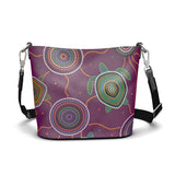 Beadwork Turtle Island - Elderberry Seas - "Chief's Wifey" - Penzance Large - Luxury Leather Bucket Handbag