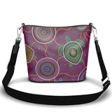 Beadwork Turtle Island - Elderberry Seas - "Chief's Wifey" - Penzance Large - Luxury Leather Bucket Handbag