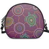 Beadwork Turtle Island - Elderberry Seas - "Chief's Wifey" - Round Box Bag - Premium Leather