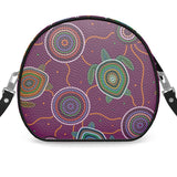 Beadwork Turtle Island - Elderberry Seas - "Chief's Wifey" - Round Box Bag - Premium Leather