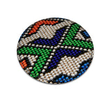 Vintage Beadwork Print - Luxury Leather Coasters