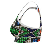 Vintage Beadwork Print - Designer Sports Bra