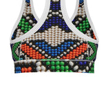 Vintage Beadwork Print - Designer Sports Bra