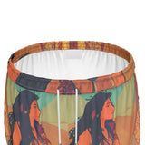 Facing East - Original Fine Art by A. Foll - Women's Premium Running Shorts