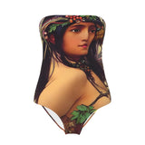 "Greetings from Vinland" Original Artwork by A. Foll - Strapless Camas Swimsuit