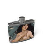 Indigenous Goddess Gang - Sedna I - Original Art by A. Foll - Leather Wrapped Groomsman Hip Flask