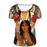 Carolina Rose - Original Art by A. Foll - Ladies Designer Scoop Neck