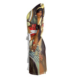 Carolina Rose - Original Art by A. Foll -  Designer Wrap Dress