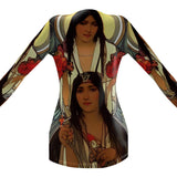 Carolina Rose - Original Art by A. Foll - Ladies Cardigan With Pockets